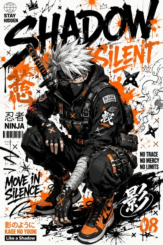 Anime Urban Graffiti Collage Posters