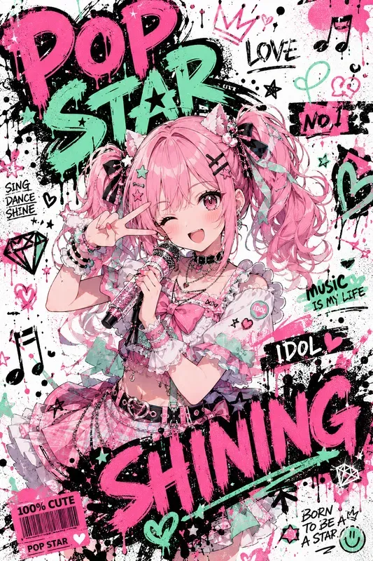 Anime Urban Graffiti Collage Posters