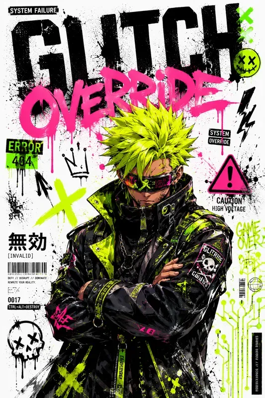 Anime Urban Graffiti Collage Posters