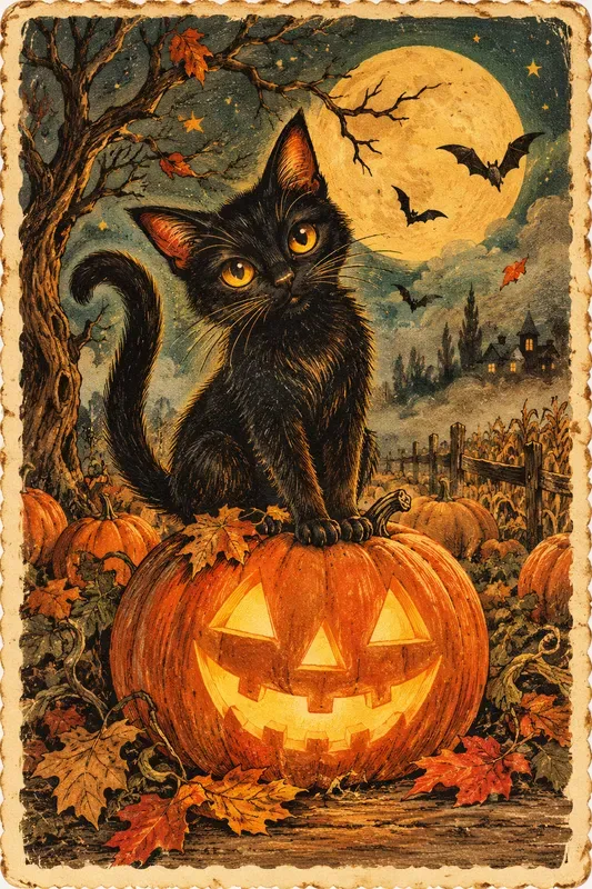 Vintage Halloween Art Generator