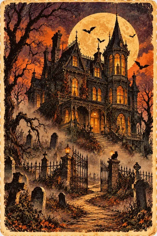 Vintage Halloween Art Generator