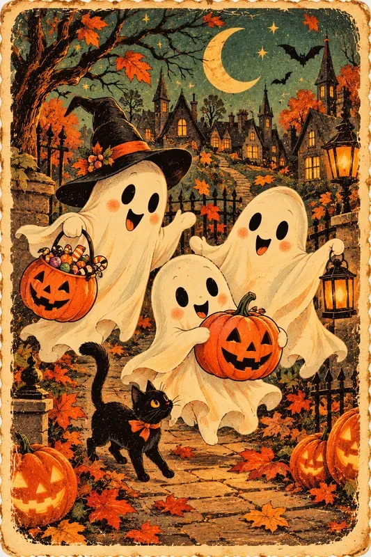 Vintage Halloween Art Generator