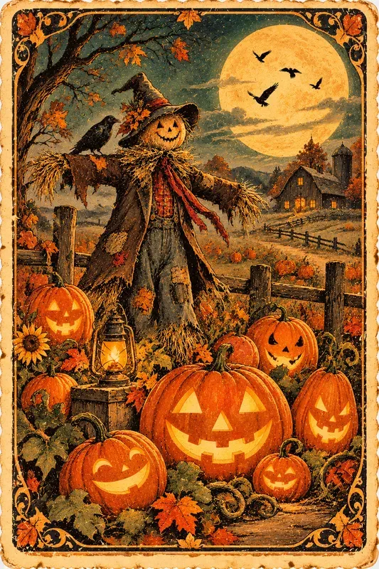 Vintage Halloween Art Generator