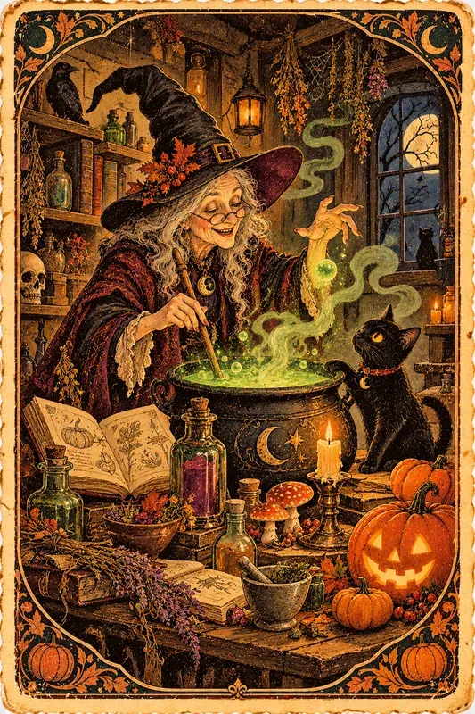 Vintage Halloween Art Generator