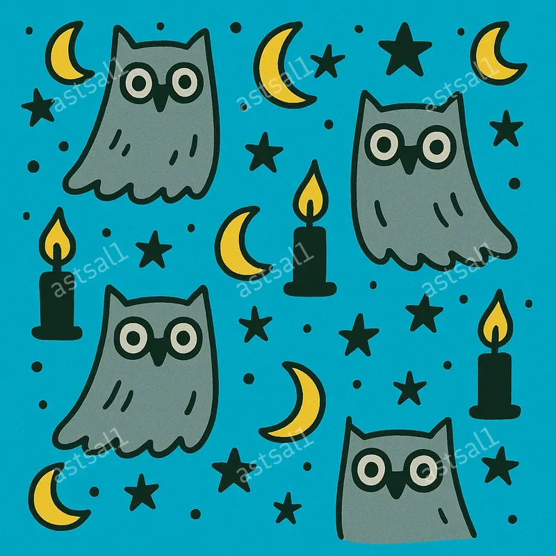 Doodle Spooky Halloween Seamless Patterns