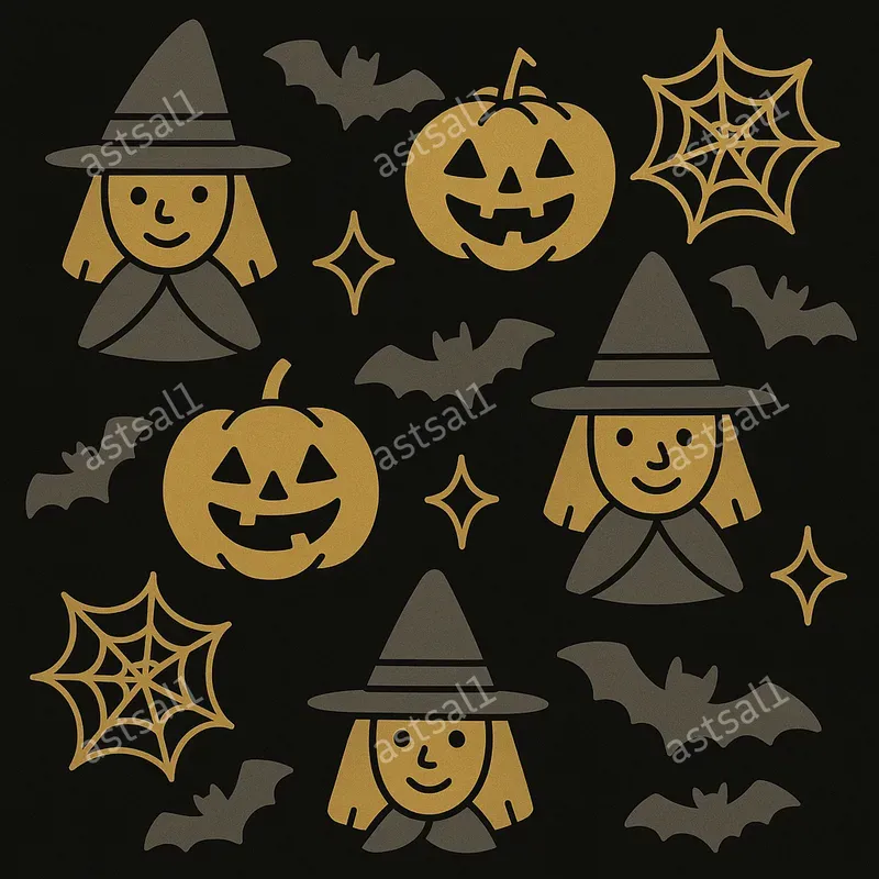 Doodle Spooky Halloween Seamless Patterns