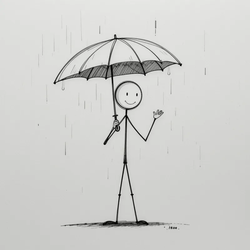 Minimalist Stickman Action Art