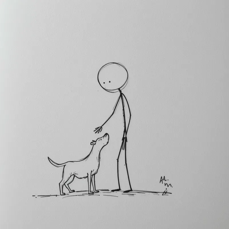 Minimalist Stickman Action Art