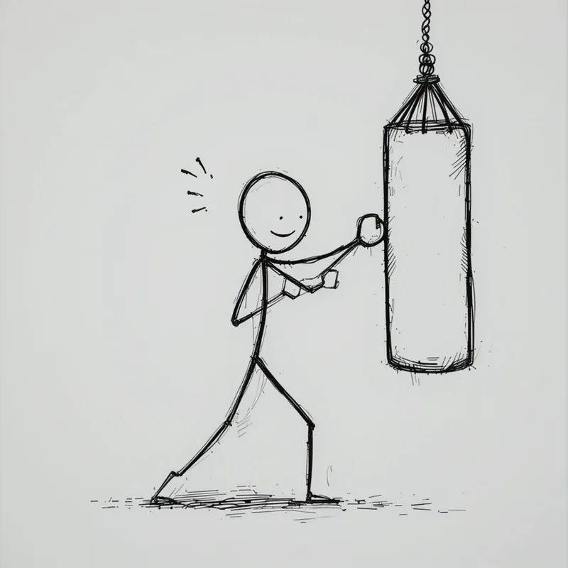 Minimalist Stickman Action Art