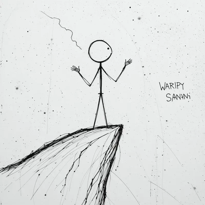 Minimalist Stickman Action Art