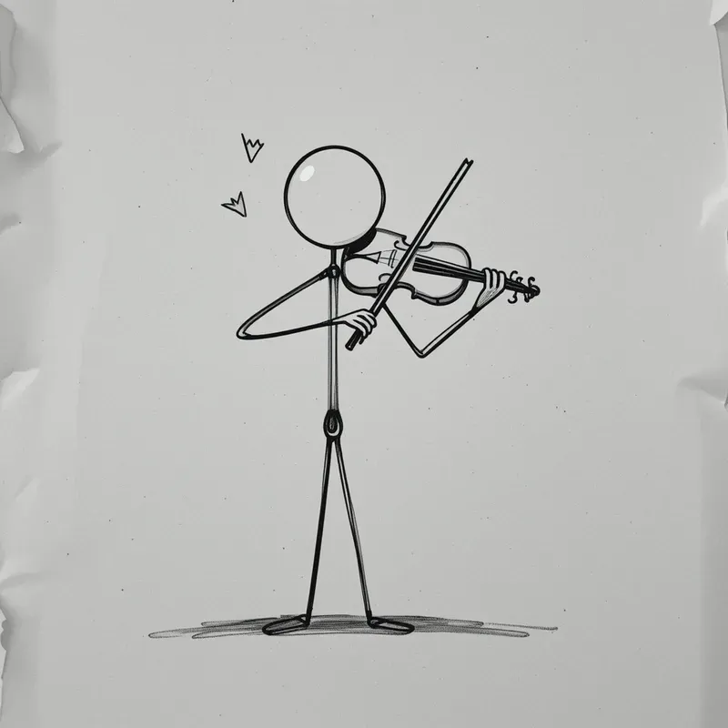Minimalist Stickman Action Art