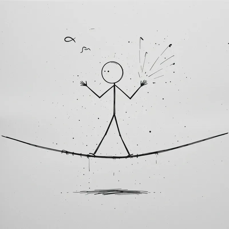 Minimalist Stickman Action Art