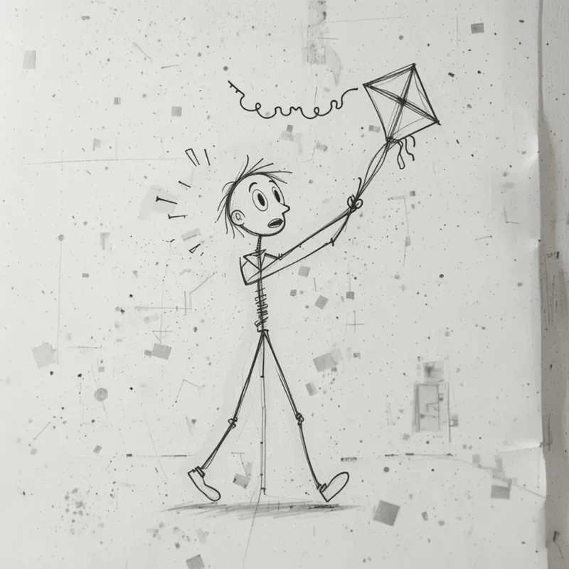 Minimalist Stickman Action Art