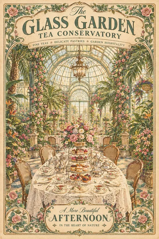 Whimsical Retro Tea Party Art