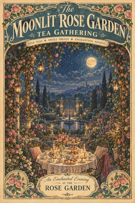Whimsical Retro Tea Party Art