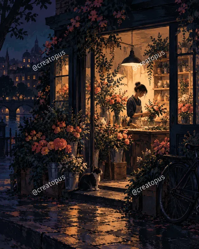 Velvet Night Gouache Art Prints