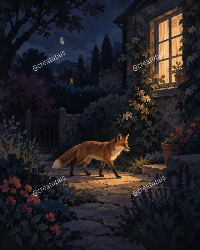 Velvet Night Gouache Art Prints