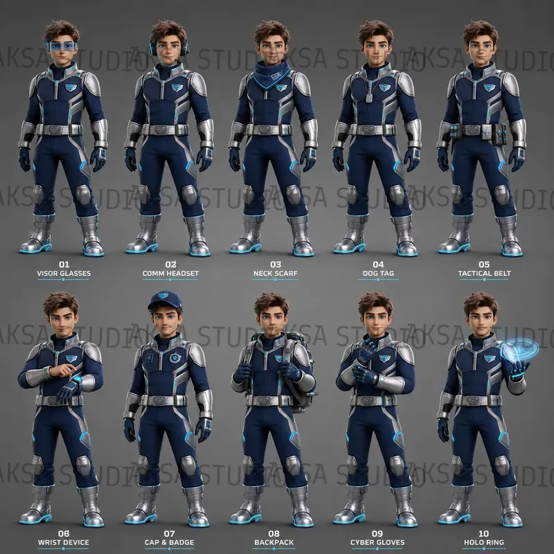 3D Character Accessory Sheets