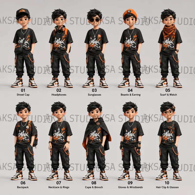 3D Character Accessory Sheets