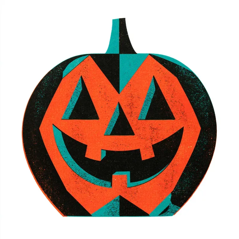 Mid Century Halloween Clipart Elements