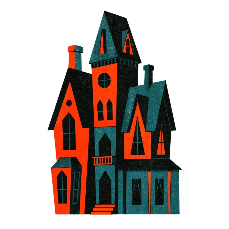 Mid Century Halloween Clipart Elements