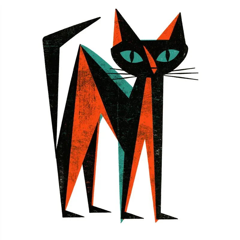 Mid Century Halloween Clipart Elements