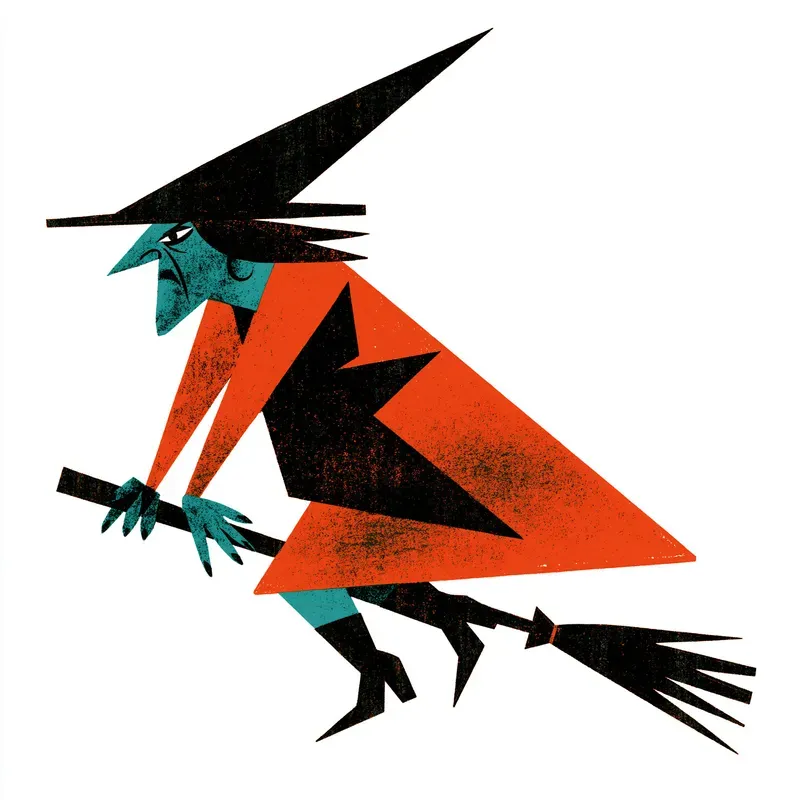 Mid Century Halloween Clipart Elements