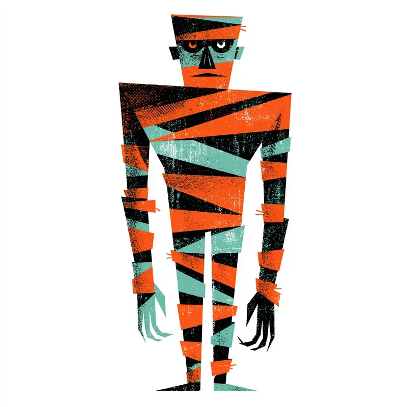 Mid Century Halloween Clipart Elements