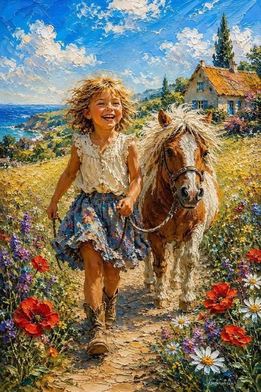 Joyful Impasto Storybook Art