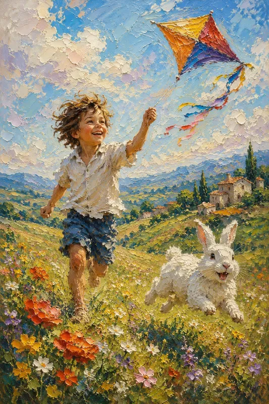 Joyful Impasto Storybook Art