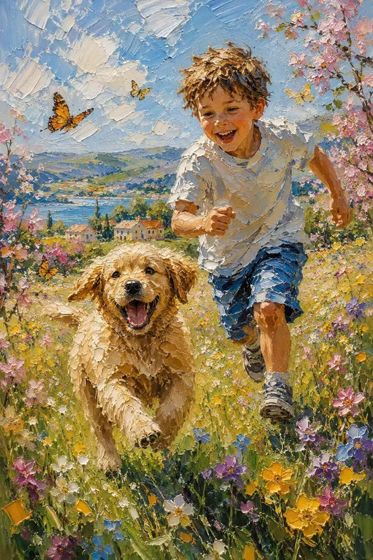 Joyful Impasto Storybook Art
