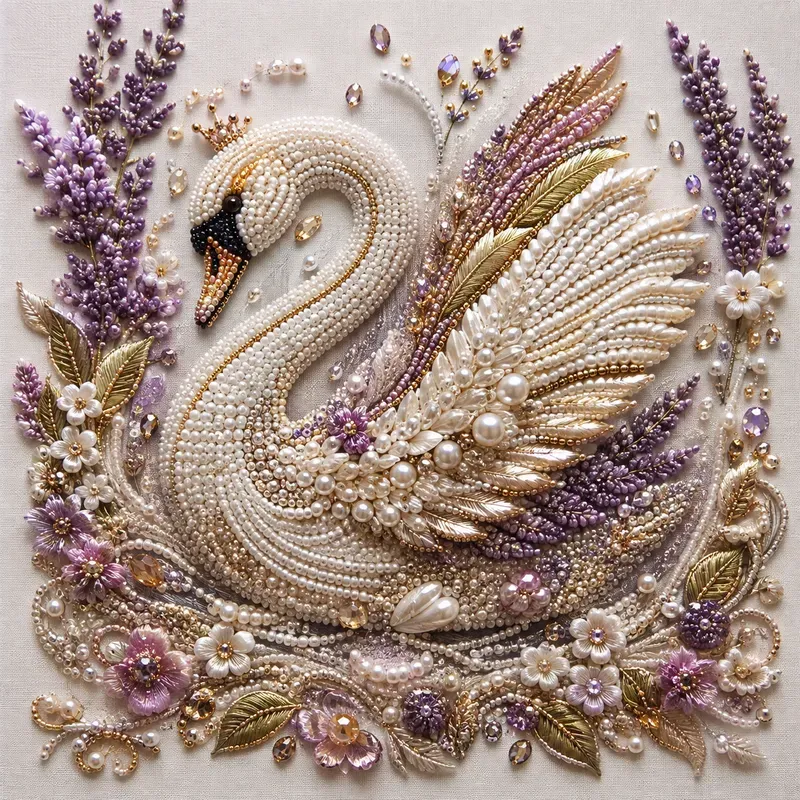 Beaded Botanical Couture Artworks
