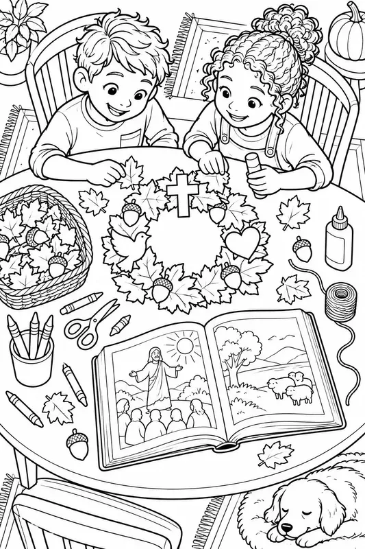 Thanksgiving Family Devotions Colorings