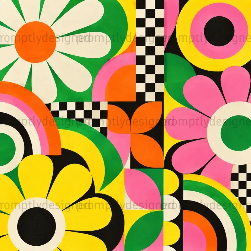 Mod Sixties Collage Backgrounds
