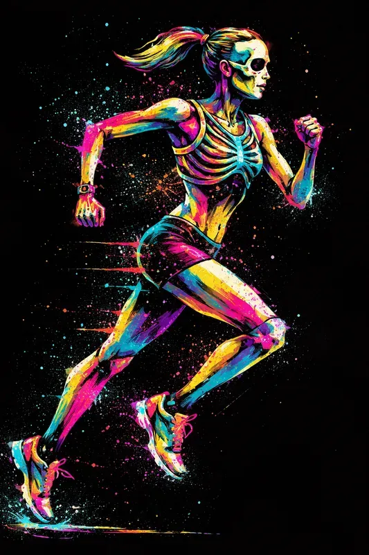 Neon Grunge Skeleton Popart