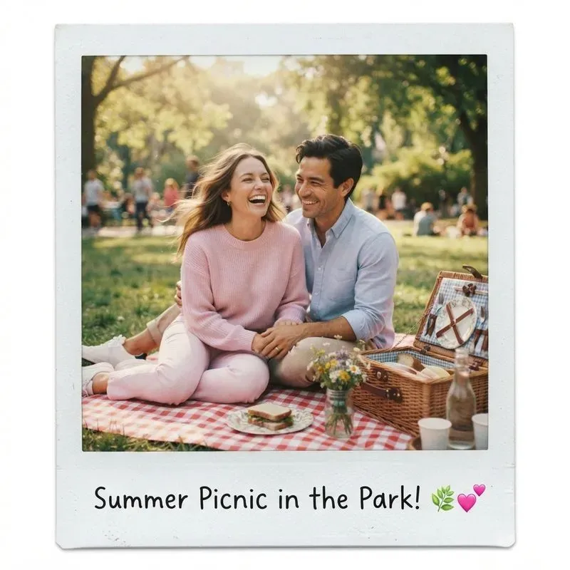 Cute Couple Instax Photo Style Generator