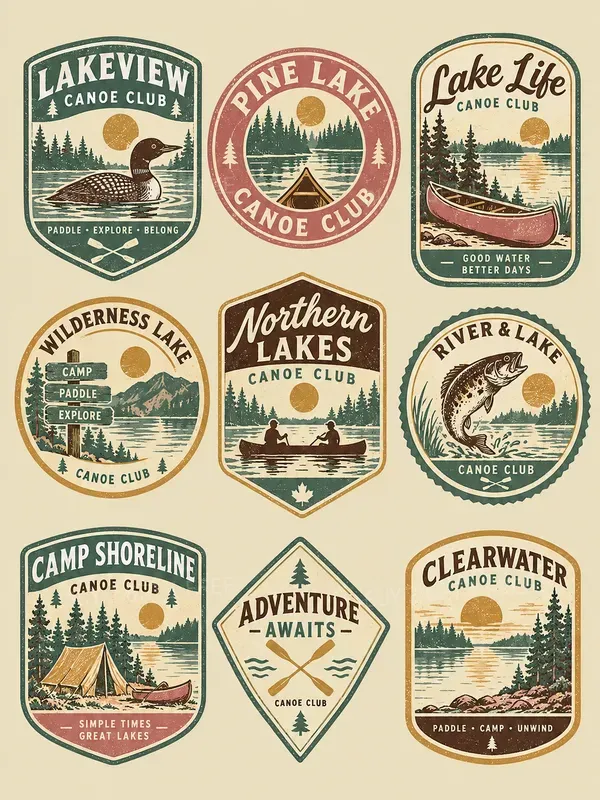 Retro 70s Distressed Outdoor Badges