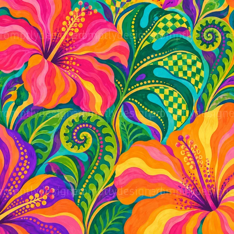 Psychedelic Botanical Backgrounds