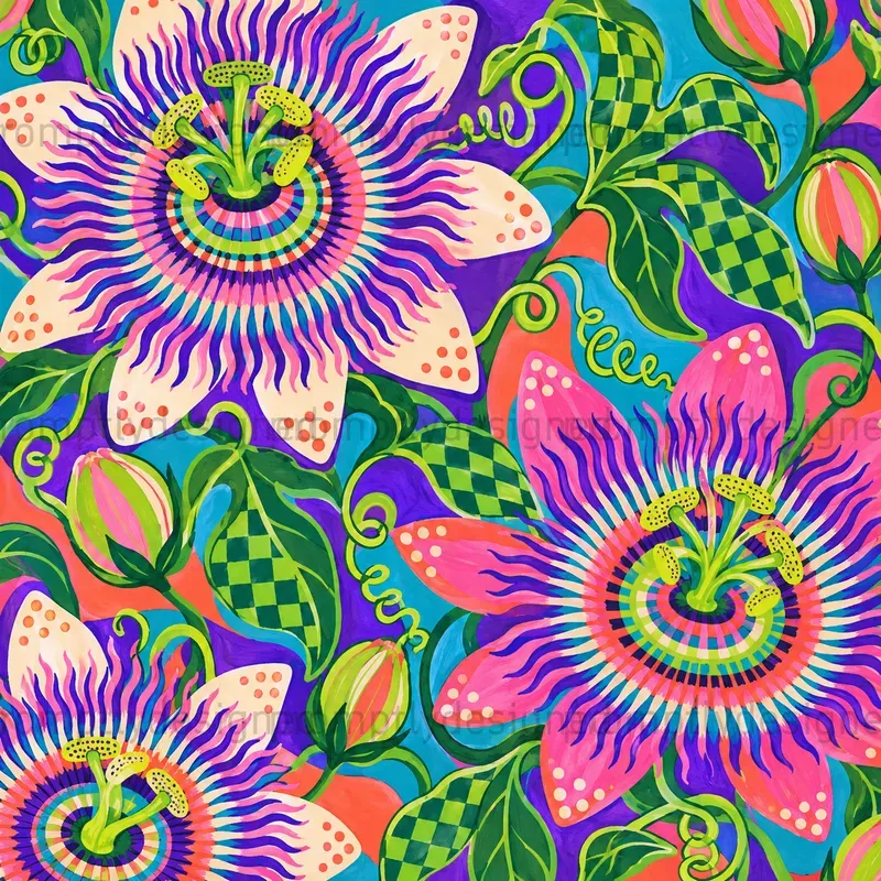 Psychedelic Botanical Backgrounds