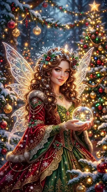 Christmas Fantasy Portrait Art Prints