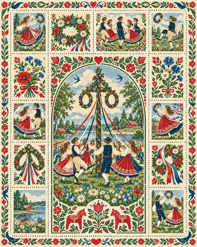 Folk Festival Stamp Sheets