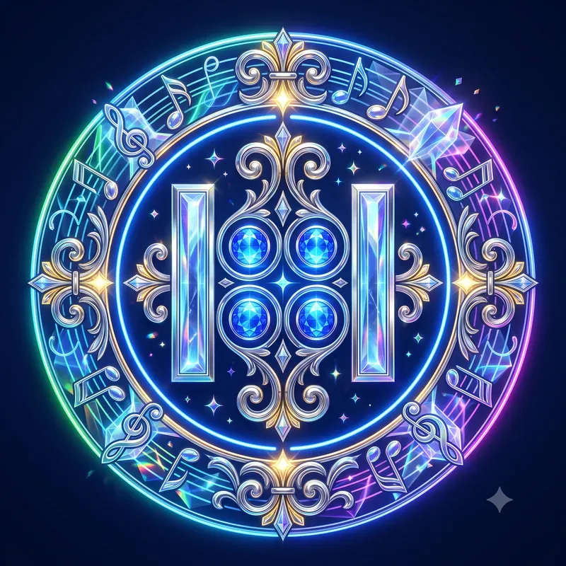 Neon Crystal Music Symbol Emblems