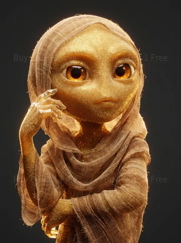 Hybrid 3Dmaterial Mastery Portrait Art