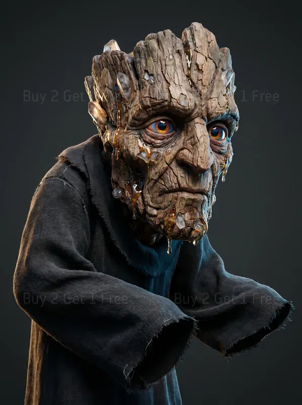 Hybrid 3Dmaterial Mastery Portrait Art