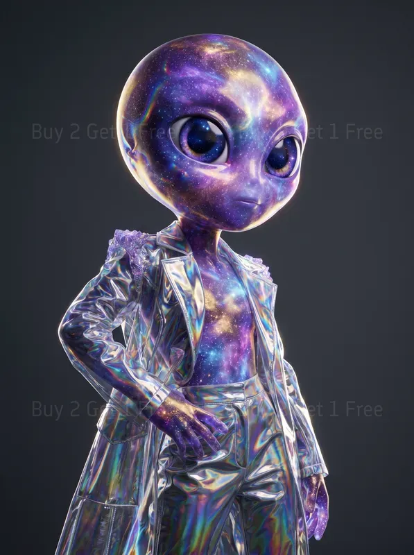 Hybrid 3Dmaterial Mastery Portrait Art