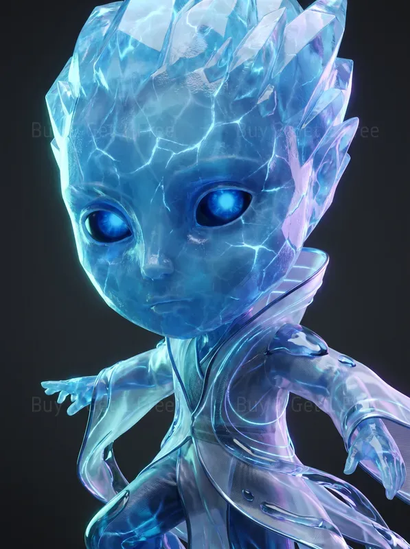 Hybrid 3Dmaterial Mastery Portrait Art