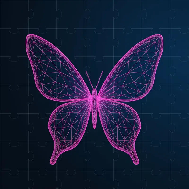 3D Mesh Line Art
