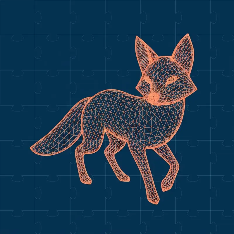 3D Mesh Line Art