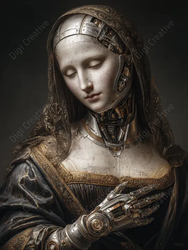 Cybernetic Renaissance Fusion Art