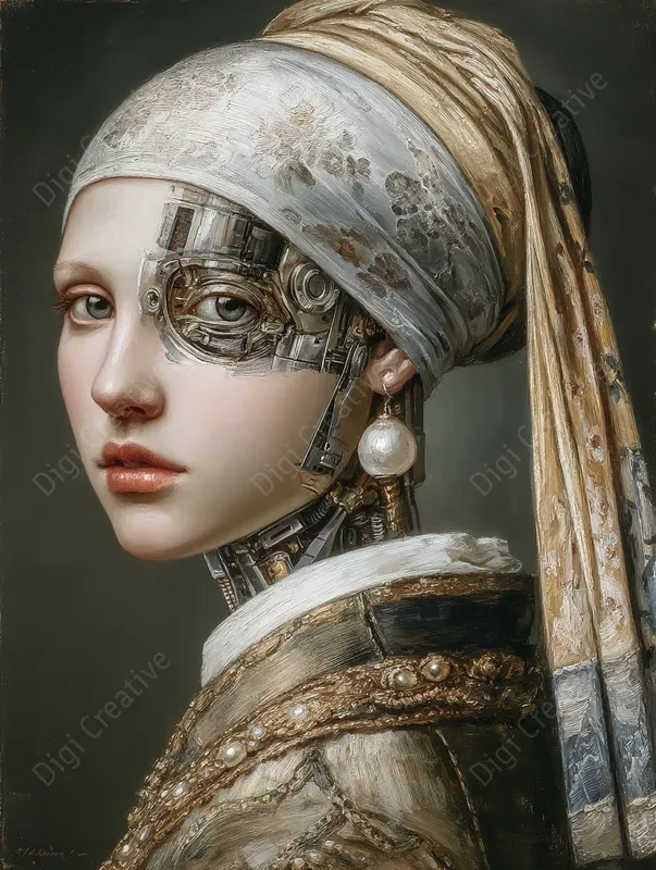 Cybernetic Renaissance Fusion Art